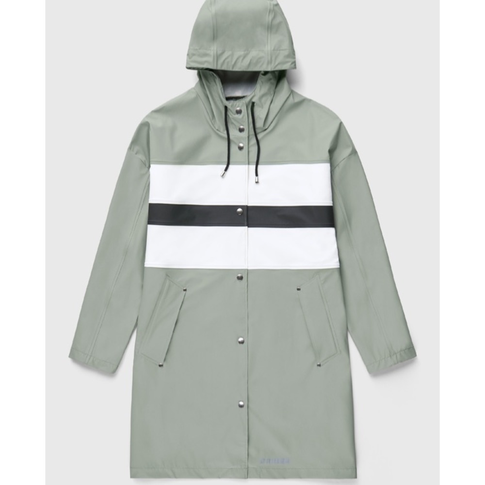 Stutterheim Nora contrast khaki green raincoat